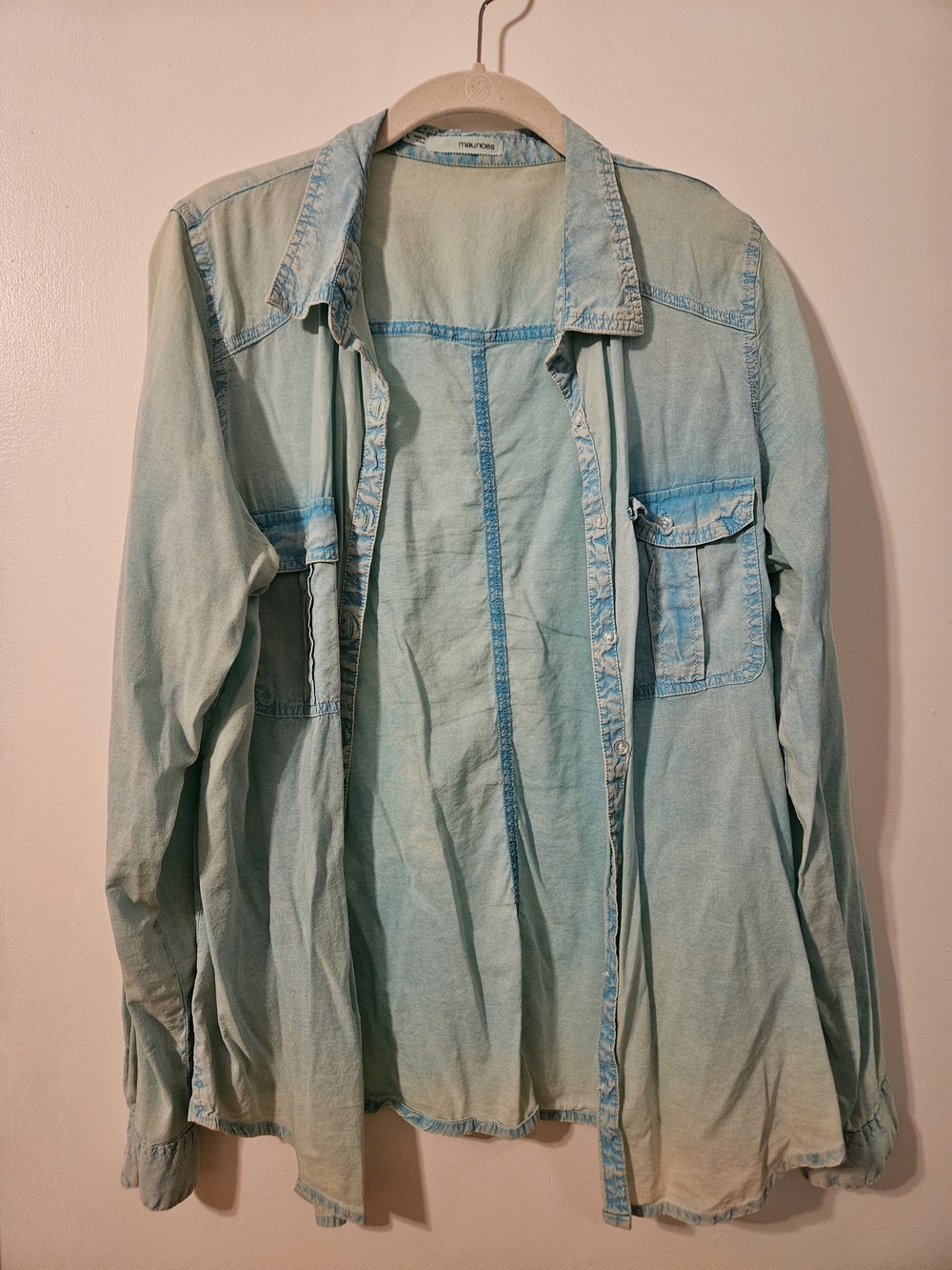 Maurices Light Aqua Button-Down Shirt